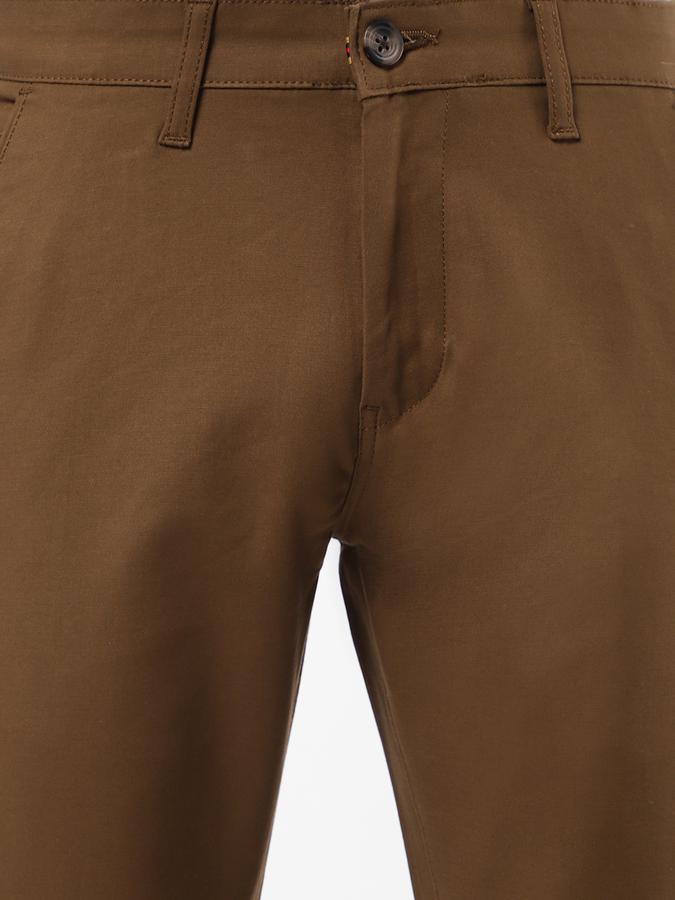 R&B Men Brown Casual Trousers image number 3