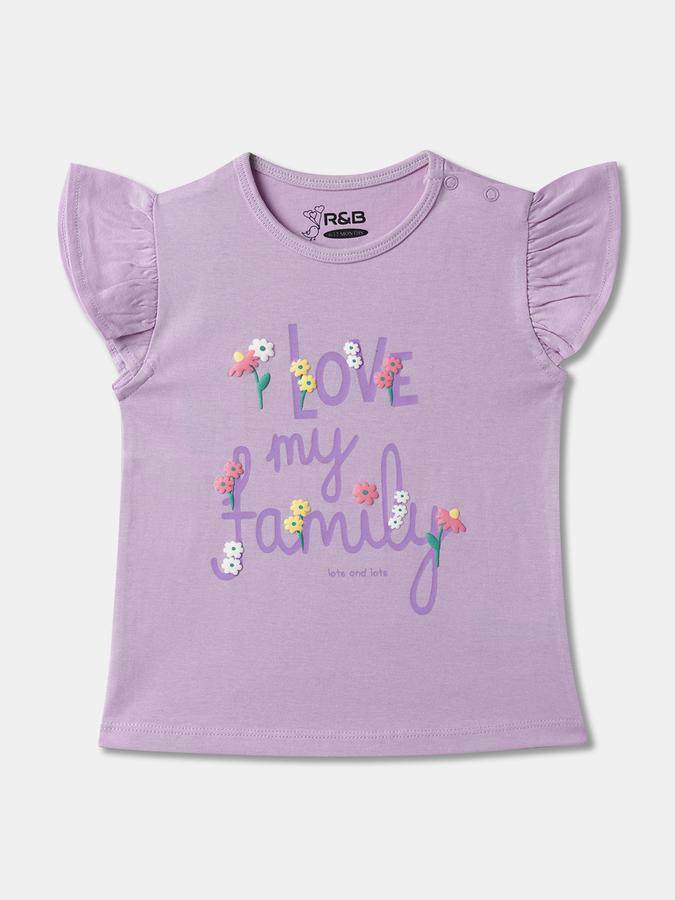 Girls Typographic Print Regular Fit T-Shirt