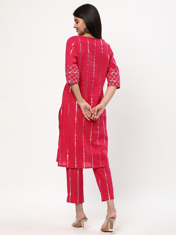 Women Striped Kurta & Trousers Set image number 2