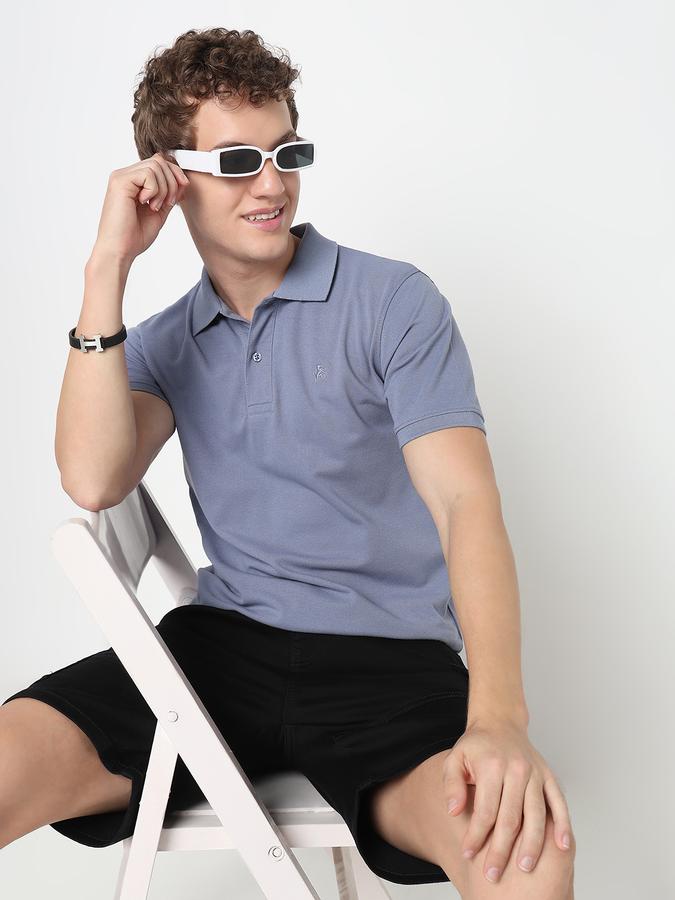 Solid Polo T-Shirt with Short Sleeves