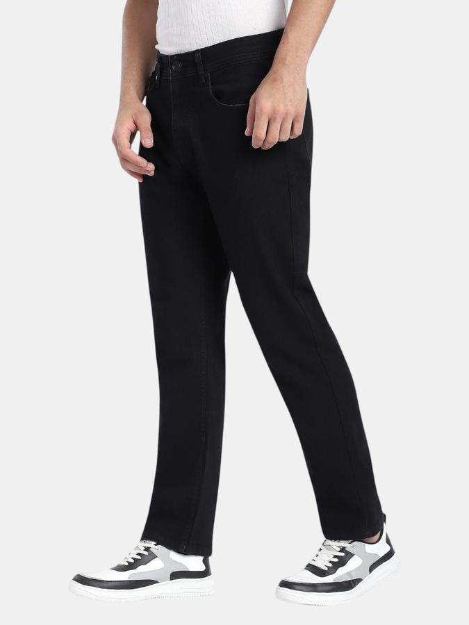 R&B Black Straight Fit Men Mid Rise Jeans