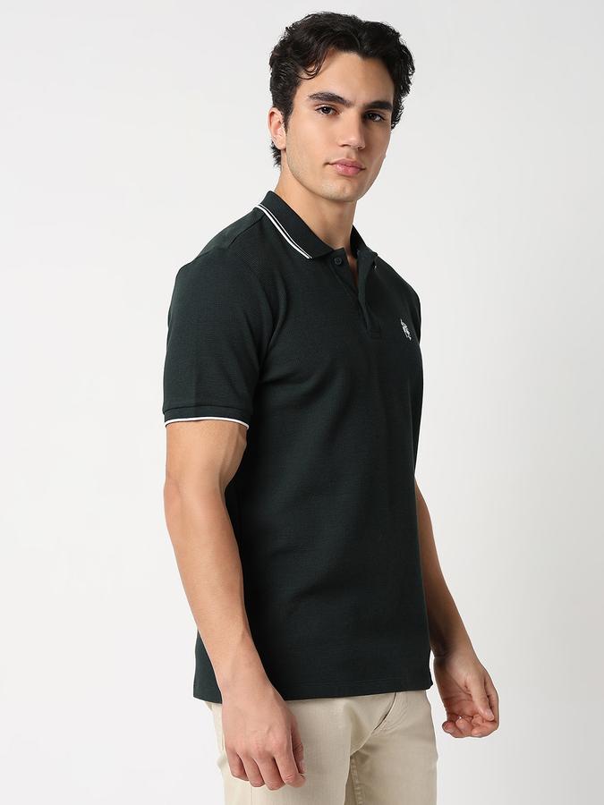 Self Design Men Peter Pan Collar T-Shirt image number 1