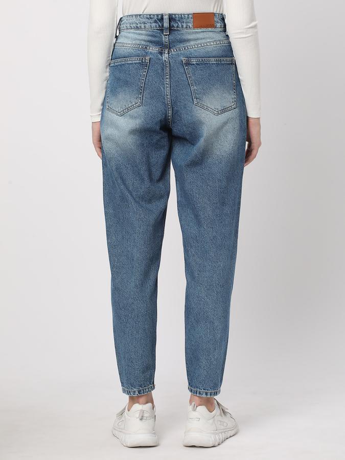 Women Cotton Relaxed Fit High Rise Faded Jeans