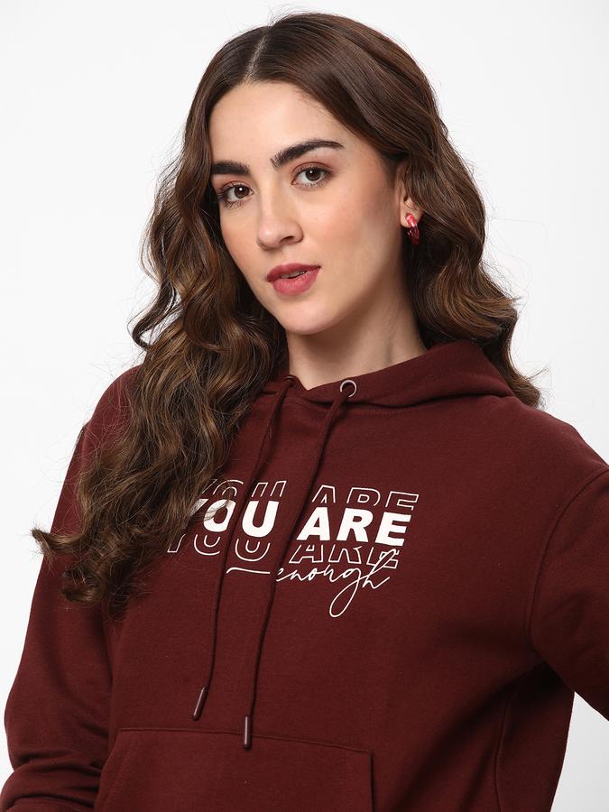 Women Cotton Regular Fit Hooded Graphic Sweatshirt
