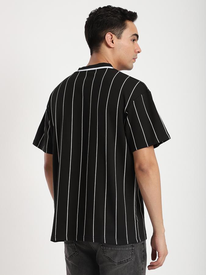 R&B Men's Black Striped T-Shirt