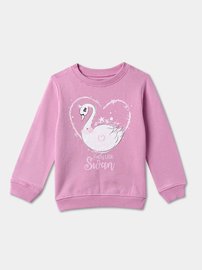 Girls Graphic Regular Fit Long Sleeve Crew Neck SweaT-Shirt