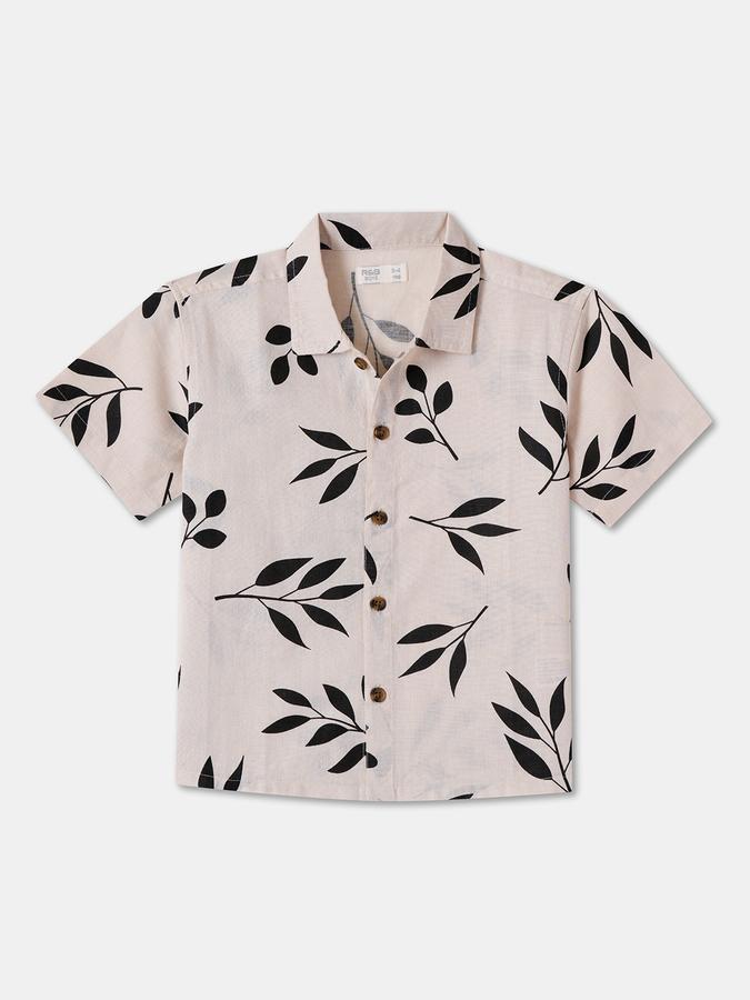 Boys Regular Fit Short Sleeve Camp Collar Shirt