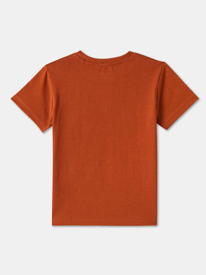 Boys Cotton Regular Fit Crew Neck Graphic T-shirt