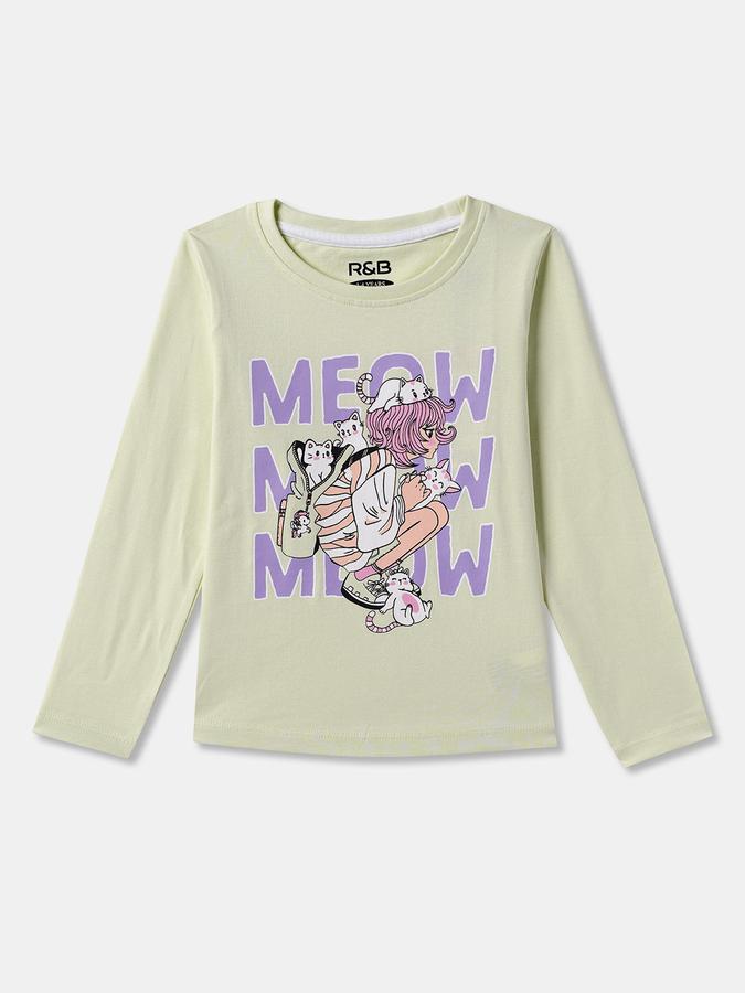 Girls Graphic Print Pure Cotton Regular T Shirt image number 0