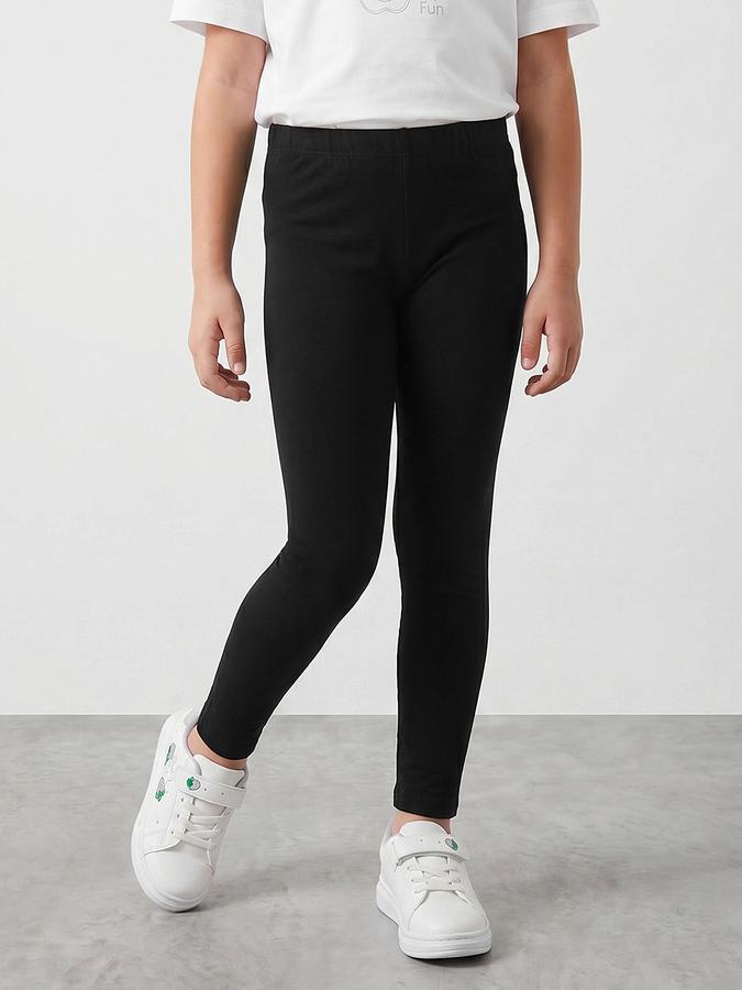 R&B Navy Blue Solid Girls Legging
