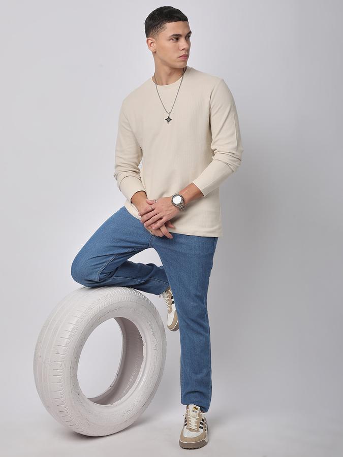 Solid Men Round Neck T-Shirt image number 1