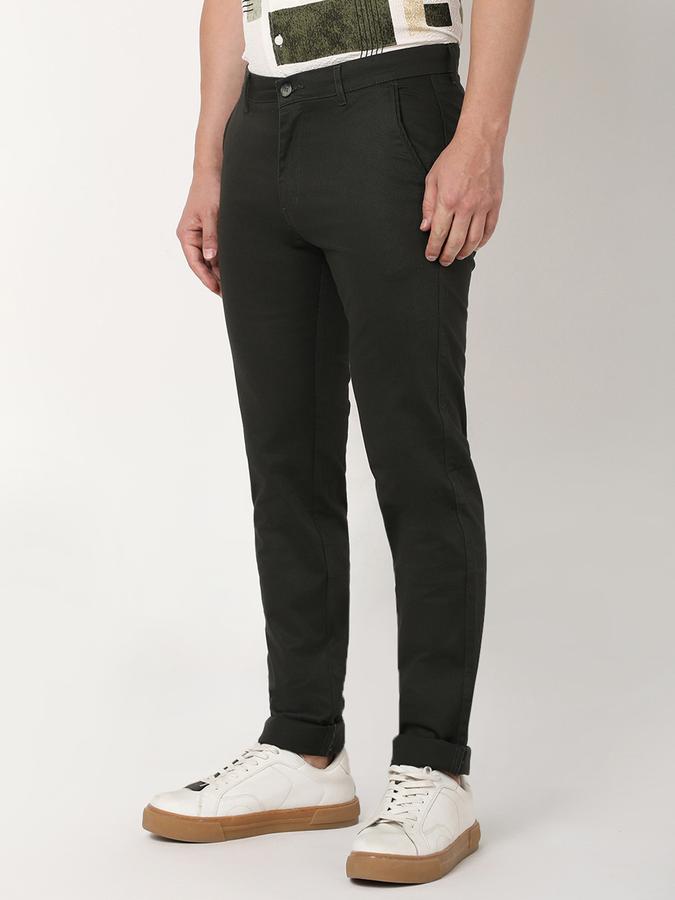 Men Slim Fit Flat-Front Trousers image number 1