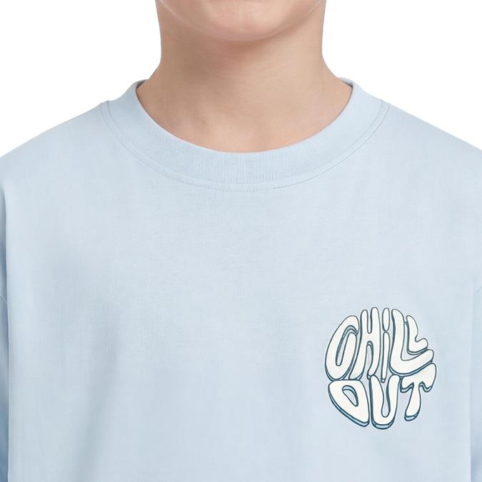 R&B Boy Blue Cotton Printed Round Neck T-Shirt