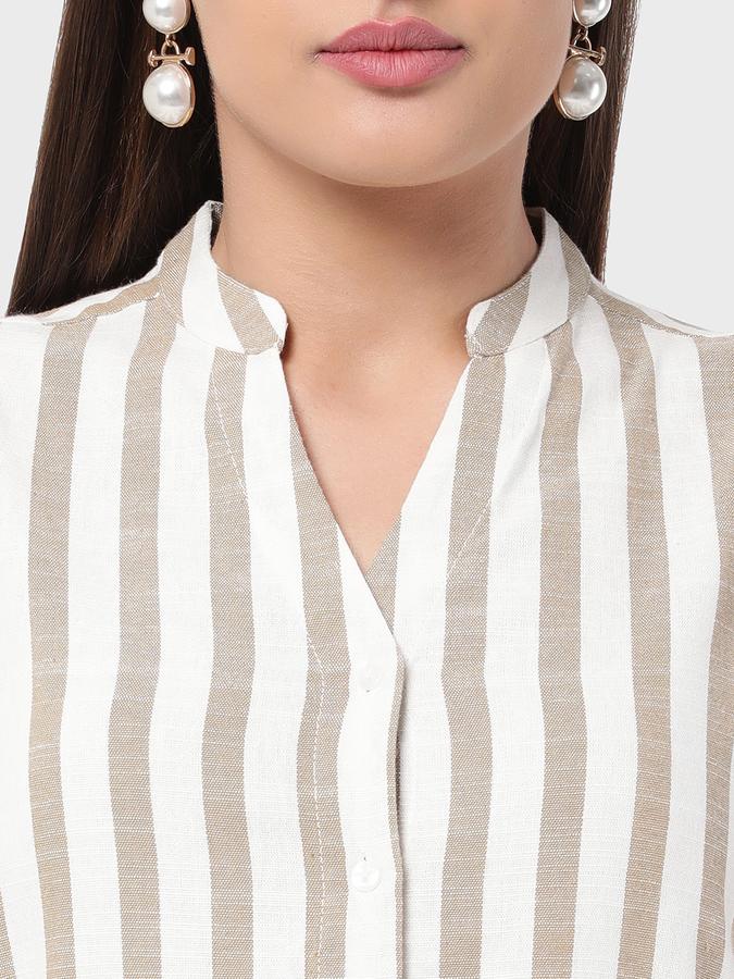 R&B Women's Striped Tie-Up Top image number 3