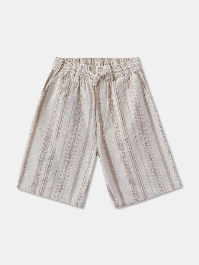 Boys Striped Short Sleeve Shirt with Shorts Fashion Set