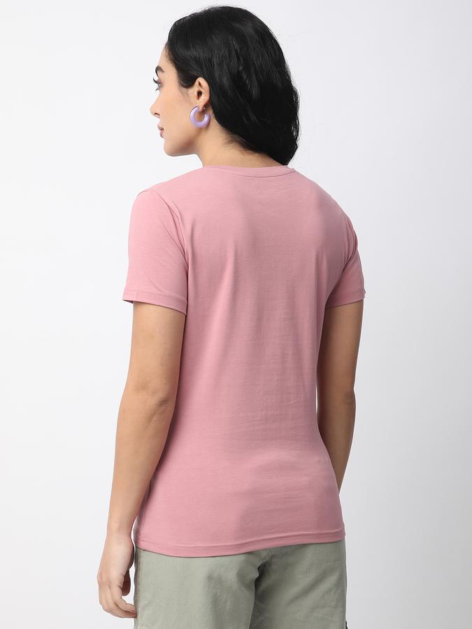 Women Cotton Regular Fit V-Neck Solid T-shirt