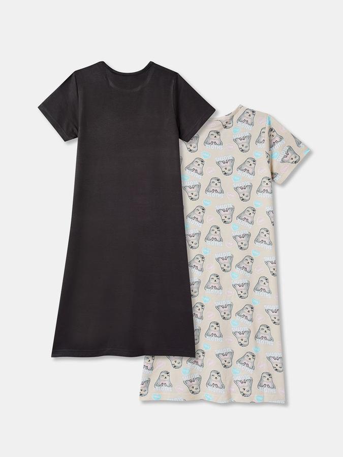 Girls Cotton Short Sleeve Graphic Nightdress
