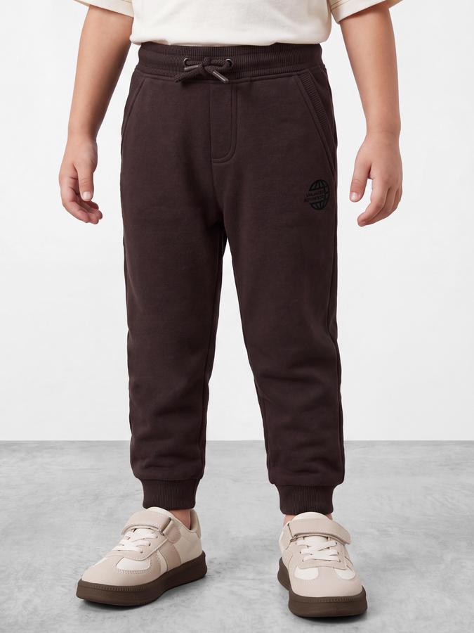R&B Boys Brown Graphic Print Elasticated waist Jogger Pant 