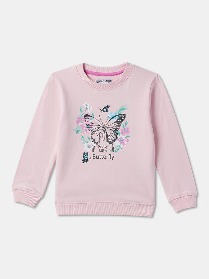 Girls Graphic Regular Fit Long Sleeve Crew Neck SweaT-Shirt