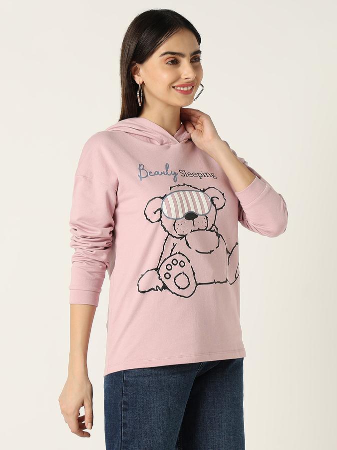 R&B Women Lilac Character Graphic Hoodie