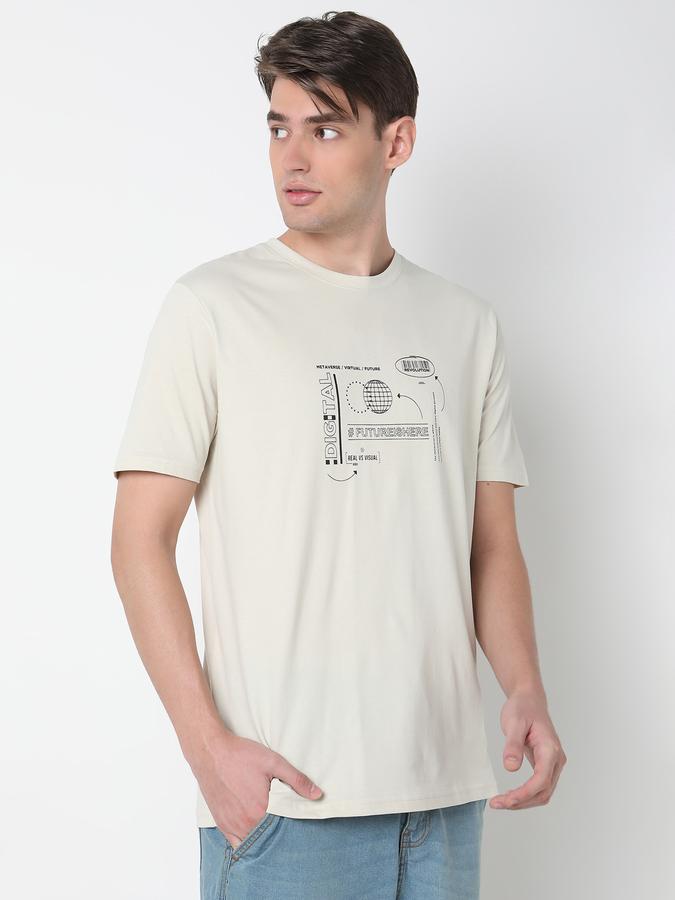 Men Graphic Print Regular Fit Crew-Neck T-Shirt image number 2