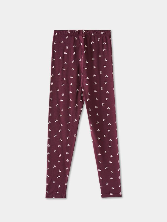 Girls Cotton Skinny Fit Elastic Waist Printed Leggings