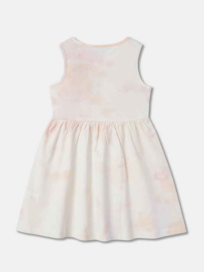 Girls Tie-Dye Sleeveless Round Neck Knee Length Pastel Dress