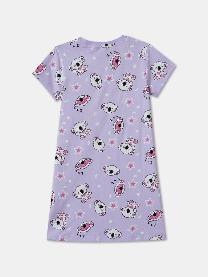 Girls Cotton Short Sleeve Graphic Nightdress