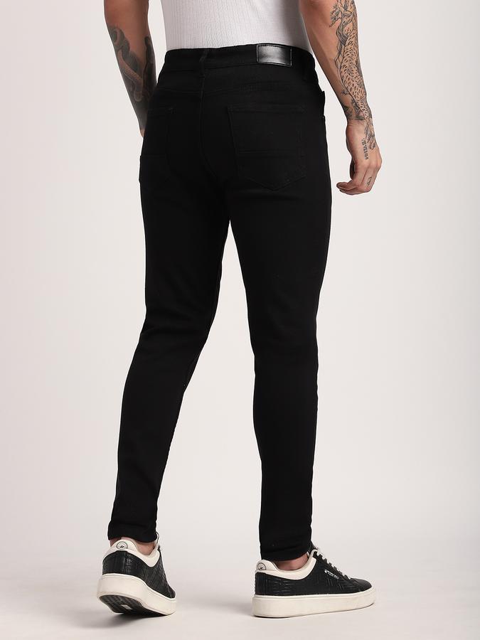 Men Stretch Carrot Fit Mid Rise Clean Look Jeans