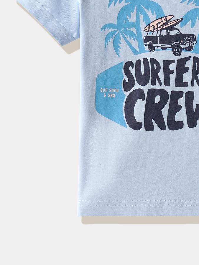 Boys Cotton Regular Fit Crew Neck Graphic T-shirt