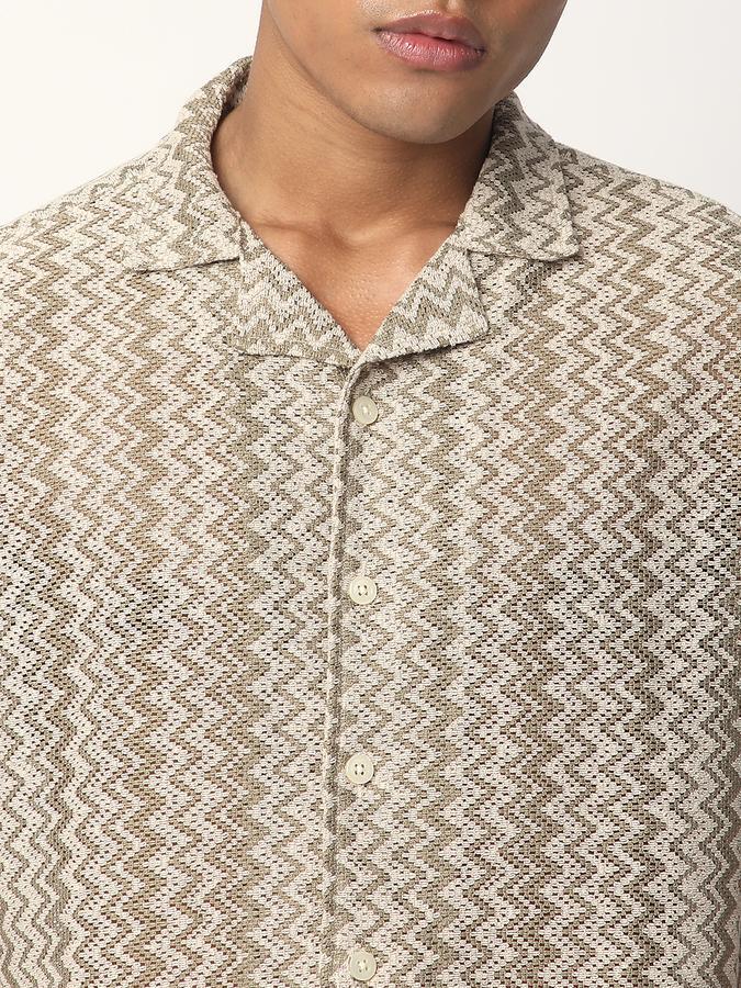 Men Self Design Casual Shirt data-index=