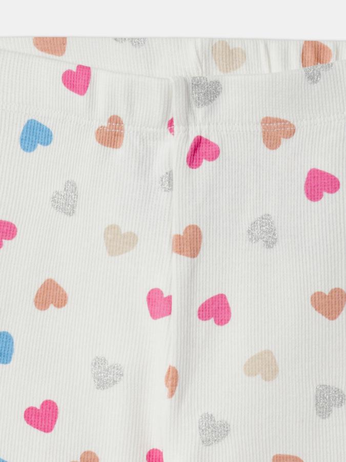 Girls Heart Print Leggings with Elasticated Waist image number 3