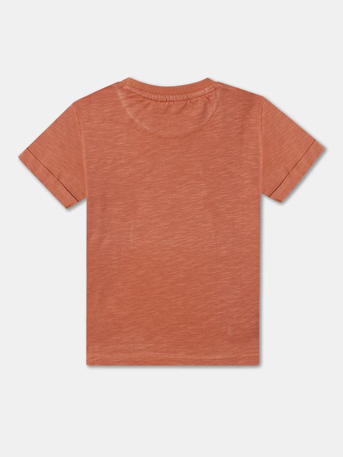 Boys Graphic Print Round-Neck Relaxed Fit T-Shirt image number 1