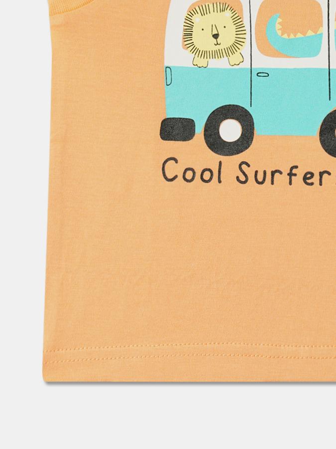 Boys Cotton Relaxed Fit Crew Neck Graphic T-shirt