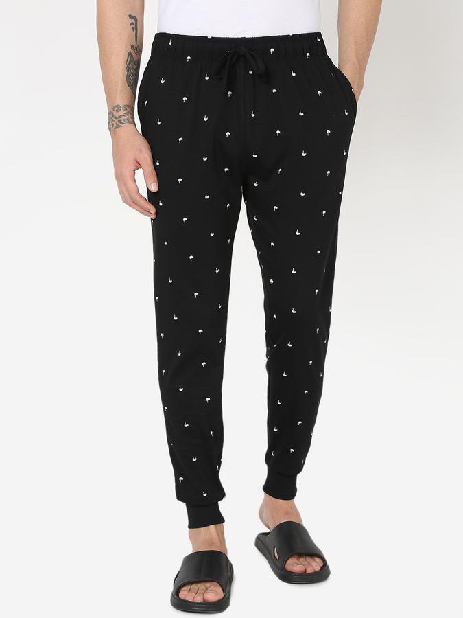 Men Micro Print Joggers with Insert-Pockets