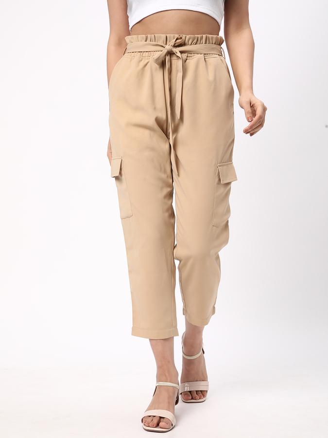 Khaki Women Beige Relaxed Regular Fit Self Design Cotton Joggers at Rs 320  in New Delhi