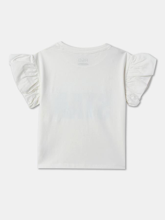 Girls Typographic Print Round-Neck Top image number 1