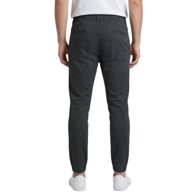 R&B Moss Green Solid Men Regular Fit Trousers