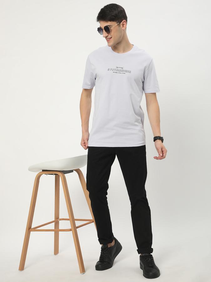 Men Typographic Print Regular Fit Crew-Neck T-Shirt image number 1