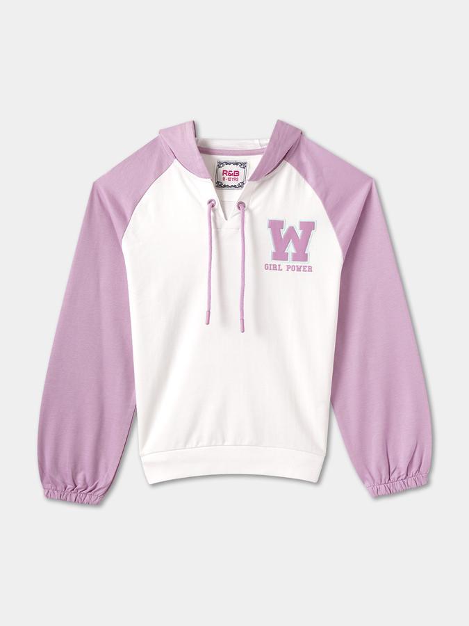Girls Graphic Regular Fit Hooded SweaT-Shirt
