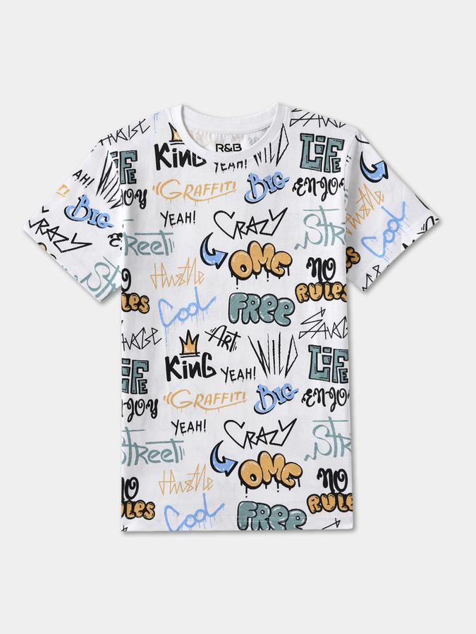 Boys Graphic Print Pure Cotton Regular T Shirt 