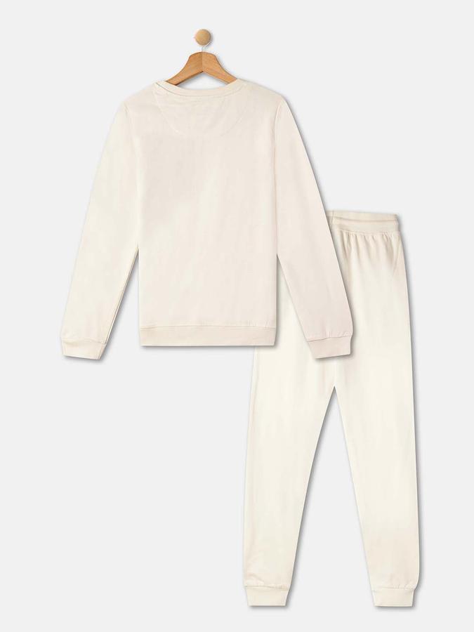 R&B Girls' White Printed Co-ord Set