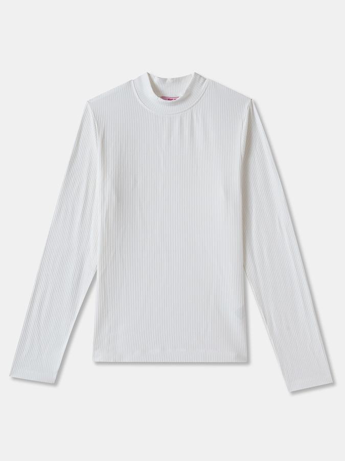 Girls Viscose Blend Regular Fit Mock Neck Solid T-Shirt