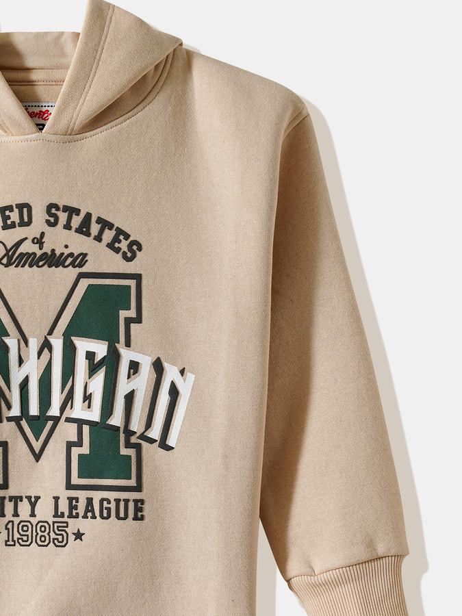 Boys Cotton Blend Relaxed Fit Hooded Graphic Hoodie