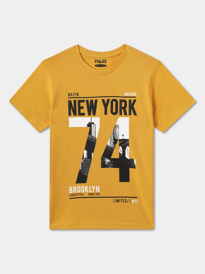 Boys Graphic Print Pure Cotton Regular T Shirt 