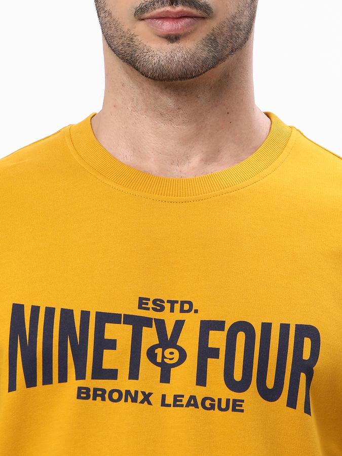 Men Cotton Regular Fit Crew Neck Graphic Sweatshirt