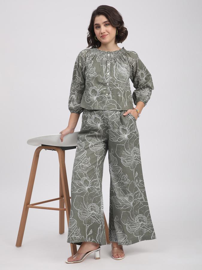 Women Cotton Relaxed Fit Cowl Neck Printed Ethnic Top