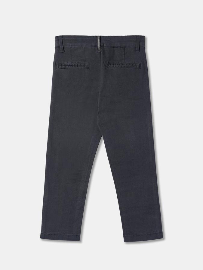 Boys Straight Fit Solid Button Closure Trouser