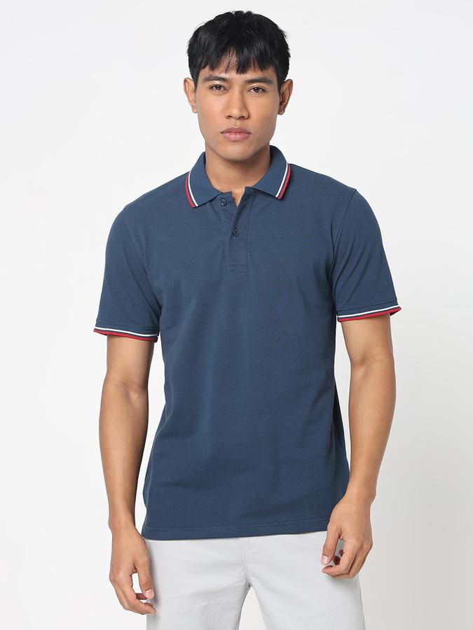 Solid Men Peter Pan Collar T-Shirt image number 1