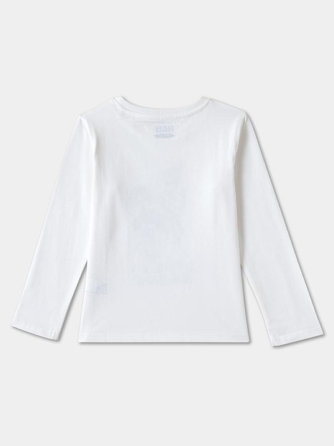 Girls Cotton Regular Fit Crew Neck Graphic T-shirt